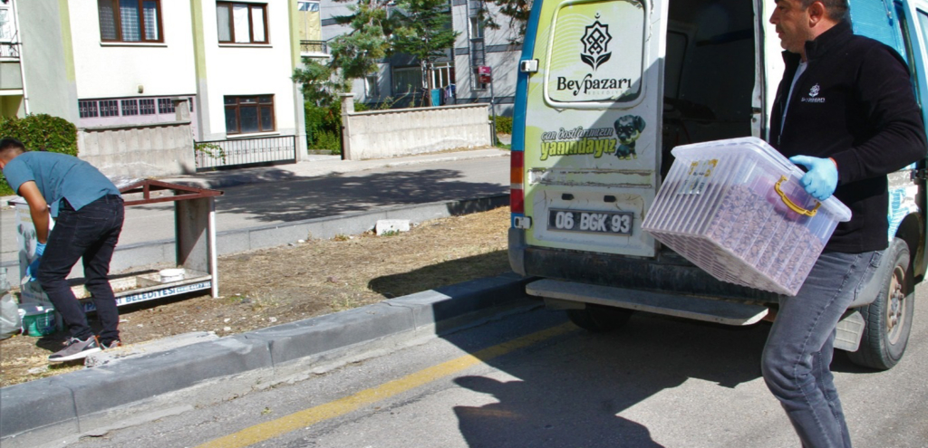 Beypazarı’nda sahipsiz sokak hayvanları unutulmuyor