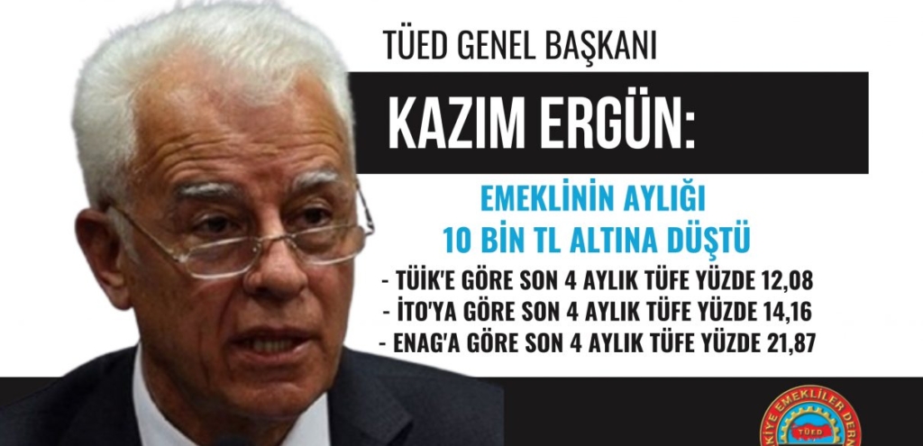 TÜED Başkanı Ergün: Emeklinin aylığı 10 bin TL’nin altına düştü